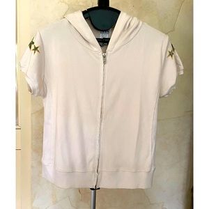 Zip up Hoodie with Star Detailing on Shoulder - L